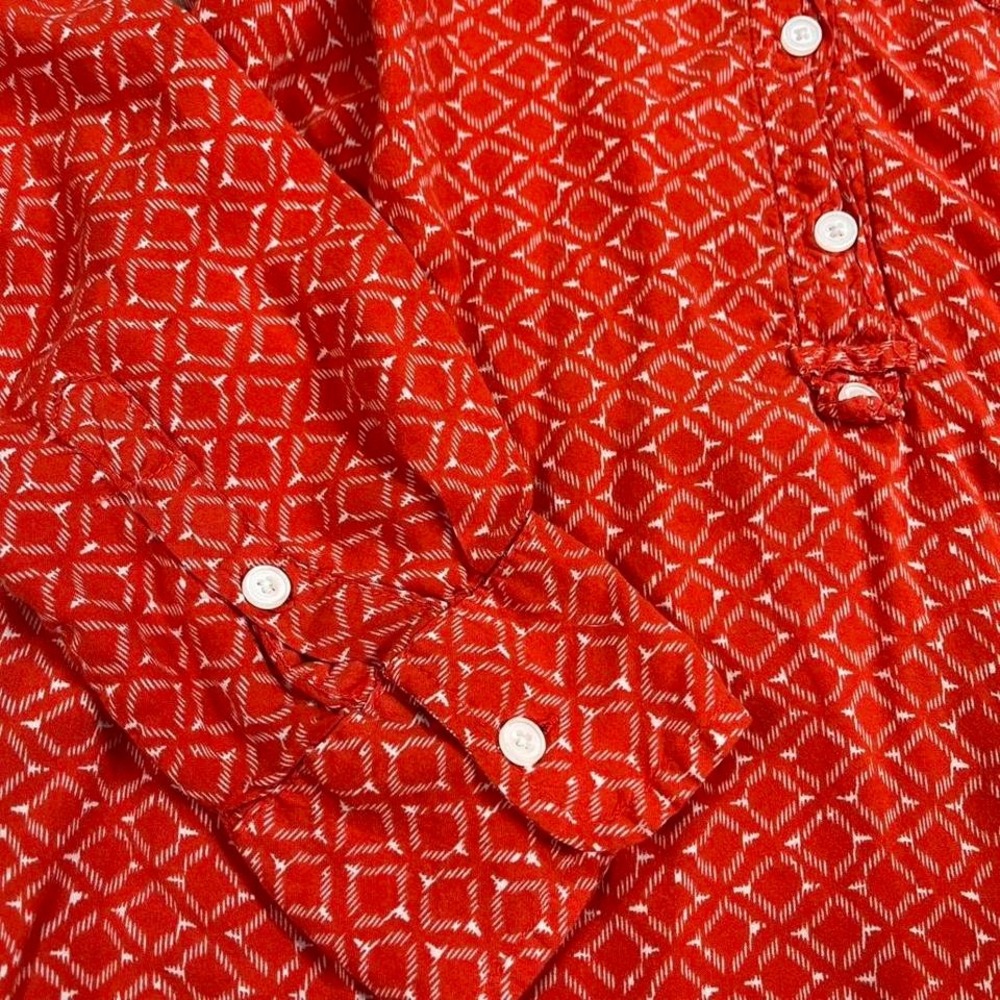 Dalia Collection Women's Geometric Orange Blouse Size Medium - Picture 3 of 4